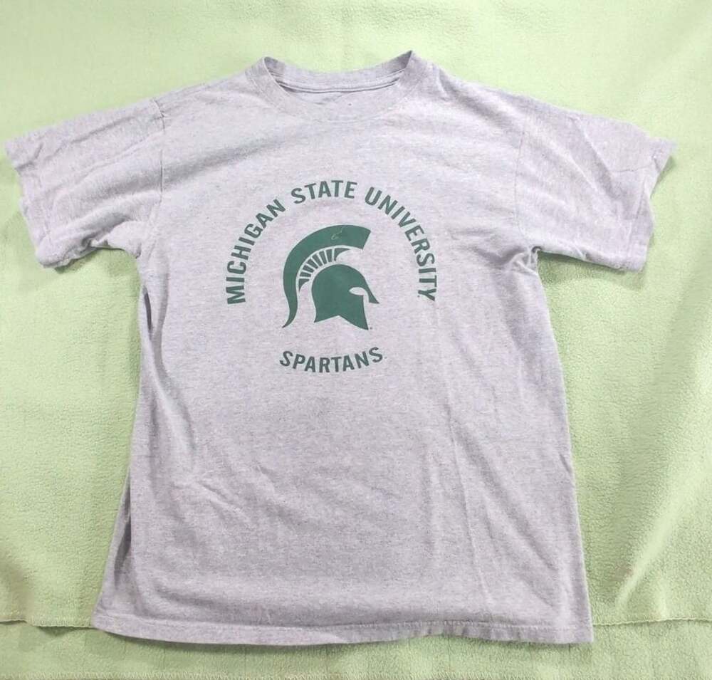 Michigan State University Spartans Grey Short Sleeve T-Shirt Size M